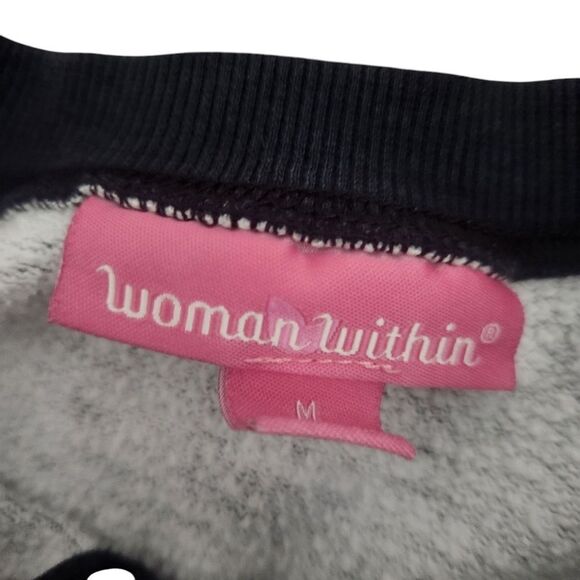 Woman Within Sweatshirt Medium 14 16 Lot of 2 Red Gray Design - Picture 5 of 8